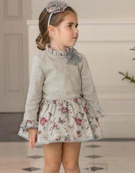 Vestido Dolce Petit 26-2249-V gris para niña