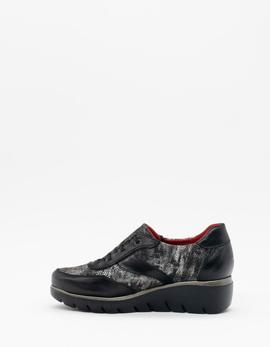 Zapato J Sáenz 43023 negro/plata para mujer