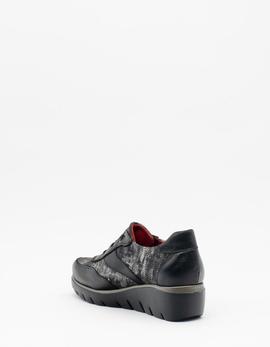 Zapato J Sáenz 43023 negro/plata para mujer