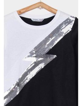 Camiseta TIFFOSI Morat negro/blanco para niña