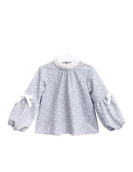 Sudadera Dadati 11907301 gris topos para niña