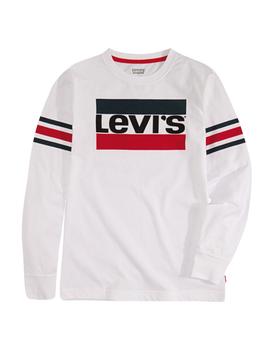Camiseta Levis NP10137  blanca para niño