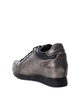 Zapato Cuña XTI Mujer Metalizado Plomo 48268 