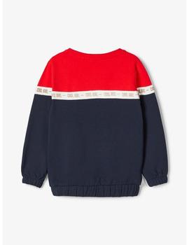 Sudadera Nameit 13173096 rojo/marino para niña