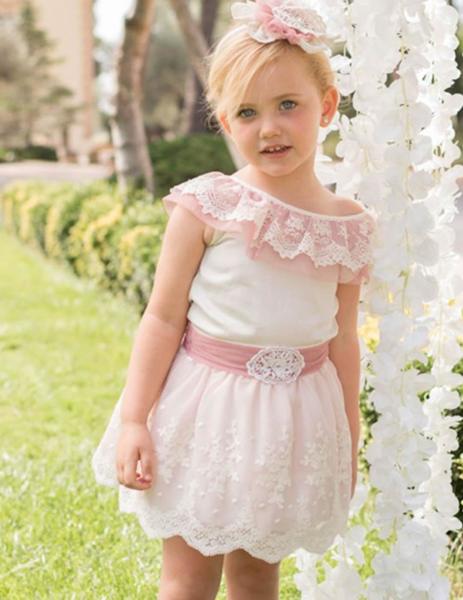 Conjunto de falda Petit 27-2200 rosa niña