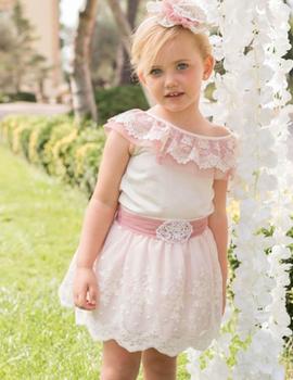 Conjunto de falda Dolce Petit 27-2200 rosa niña