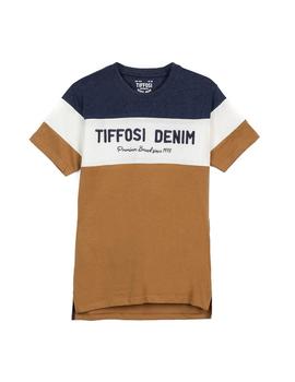 Camiseta Tiffosi Liam Premium marrón para niño