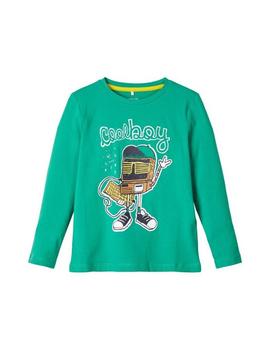 Camiseta Nameit 13173319 verde para niño