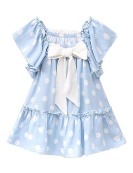 Vestido Dadati 01007071 azul y blanco para niña
