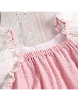 Vestido Dadati 01007011 rosa y blanco para niña
