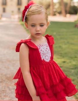 Vestido Dolce Petit 27-2215-V rojo para niña