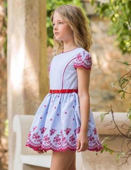 Vestido Dolce Petit 27-3000-V azul y niña