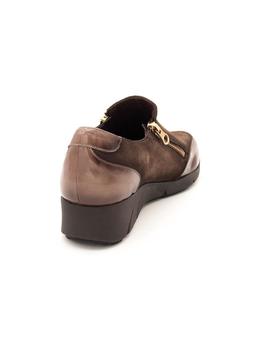 Zapato FRANK Mujer Serraje Taupe Cremallera 51524