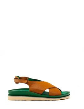 Sandalia Baboos 20SS04.03 camel/verde mujer