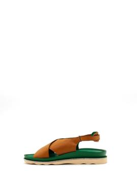 Sandalia Baboos 20SS04.03 camel/verde mujer