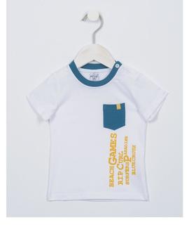 Camiseta Ativo GS2269 blanca para niño