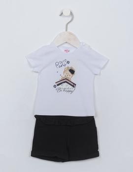 Conjunto Ativo C2110 blanco y negro para niña