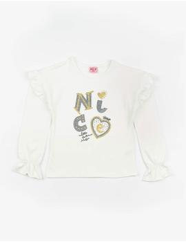 Camiseta Ativo C2199 blanca para niña