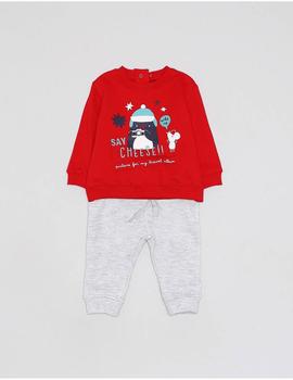 Conjunto Street Monkey 030046 rojo/gris para niño