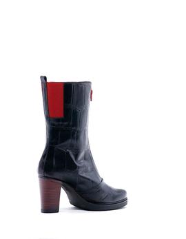 Bota Jose Saenz 7195 negro/rojo para mujer