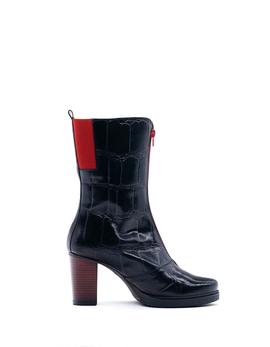 Bota Jose Saenz 7195 negro/rojo para mujer