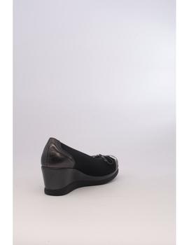 Zapato Cuña PITILLOS Mujer Negro Con Lazo 5520