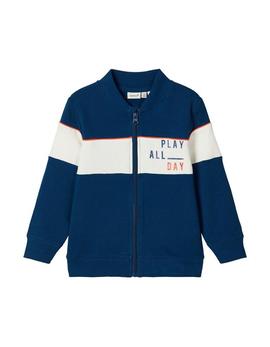 Sudadera Name It 13182091 azul y blanca para niño