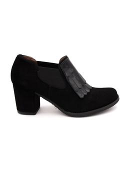 Zapato Tacón GIKO Mujer Serraje Negro Fleco 55103