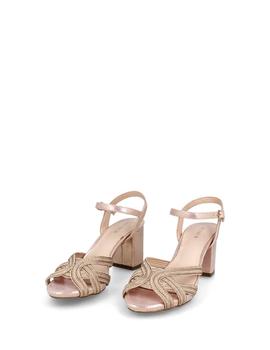 Sandalia Menbur 21774 oro/rosa tacón para mujer