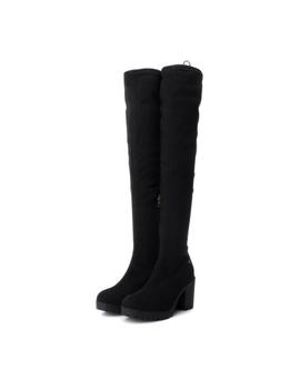 Bota Alta XTI Mujer Serraje Negro Tacón 48453 