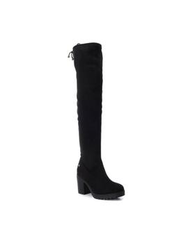 Bota Alta XTI Mujer Serraje Negro Tacón 48453 