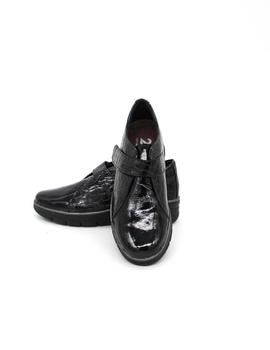 Zapato 24 HRS 25015 negro charol para mujer