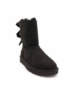 Bota UGG Mujer Con Pelo Serraje Negro Lazo 1016225