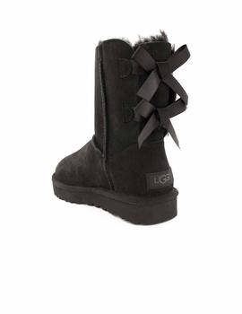 Bota UGG Mujer Con Pelo Serraje Negro Lazo 1016225