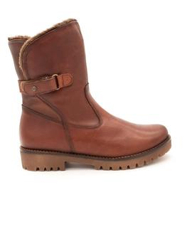 Bota GIORDA Mujer Pelo Piel Castaño Hebilla 23521