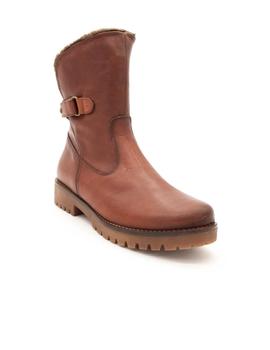 Bota GIORDA Mujer Pelo Piel Castaño Hebilla 23521