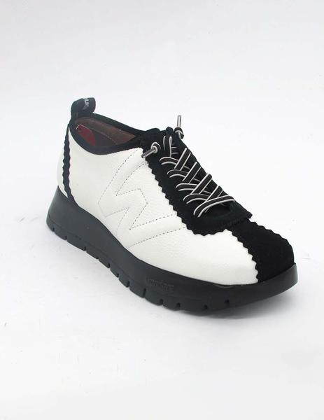Zapato Wonders A 2410 negro blanco para mujer