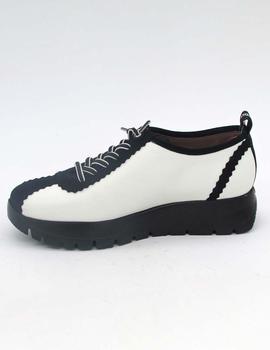 Zapato Wonders A-2410 negro/blanco para mujer