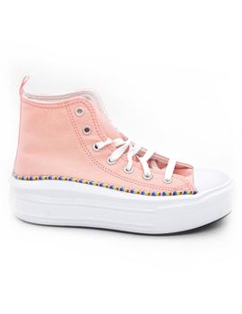 Loneta Converse 372783 rosa plataforma niña