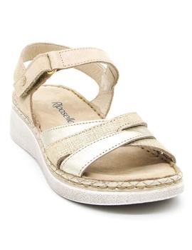 Sandalia Riposella 1620 Beige con cuña para mujer