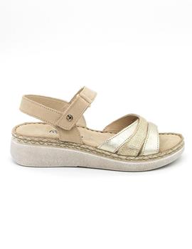 Sandalia Riposella 1620 Beige con cuña para mujer