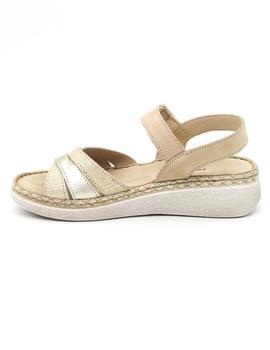 Sandalia Riposella 1620 Beige con cuña para mujer