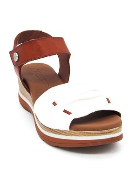 Sandalia Paula Urban 2-404 blanco/cuero para mujer