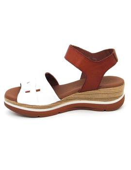 Sandalia Paula Urban 2-404 blanco/cuero para mujer