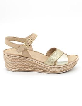 Sandalia Riposella 16315 Beige con cuña para mujer