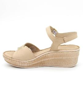 Sandalia Riposella 16315 Beige con cuña para mujer