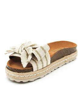 Sandalias Autenti 12416 beige para mujer