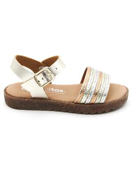 Sandalia Conguitos MV1 30137 oro/multicolor niña