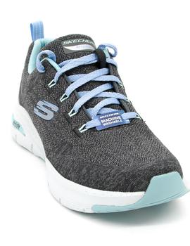 Deportivo Skechers 149414 gris/turquesa para mujer