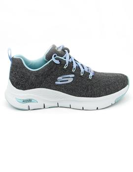 Deportivo Skechers 149414 gris/turquesa para mujer